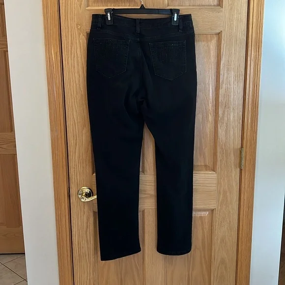 Jones New York Jeans - Beautiful Black Pants - Lexington Straight - Size 12 - Picture 2 of 16